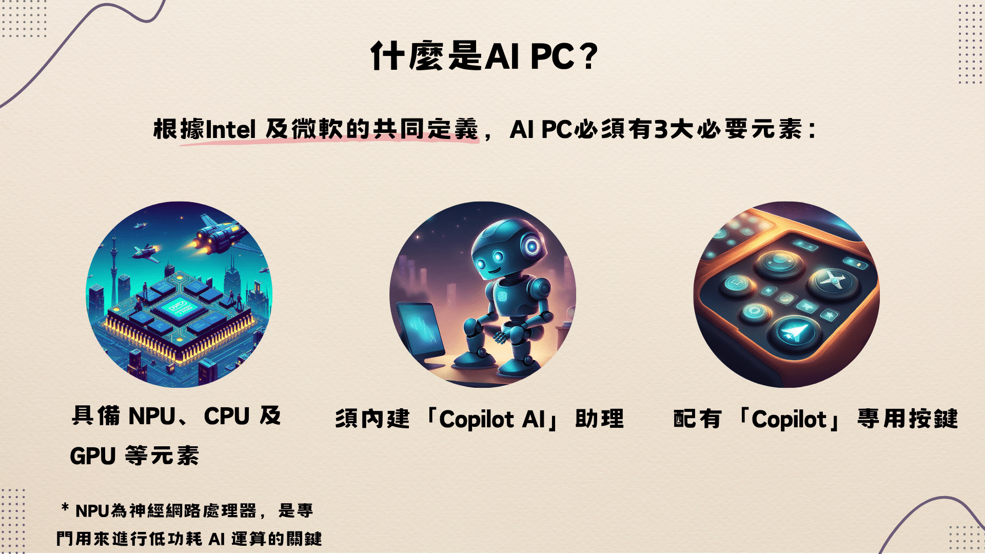 什麼是AI PC?（資料來源：TEJ自行整理）
